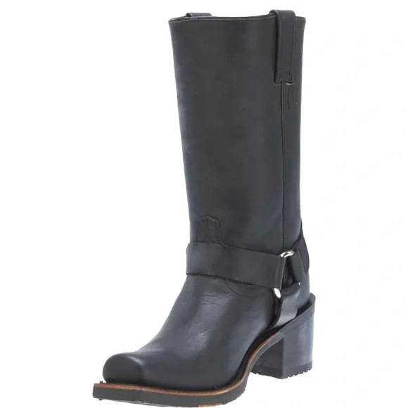 Harley-Davidson Galinda Black Leather Harness Motorcycle Boots D83254 - Picture 2 of 12